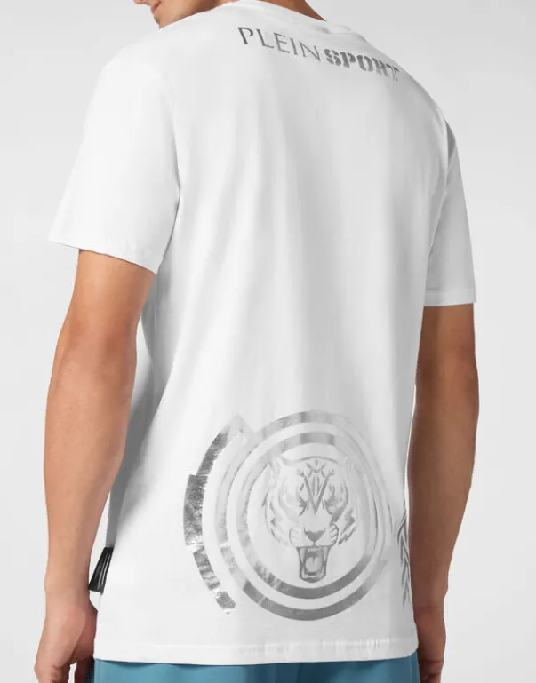 T-shirts^Plein Sport Cotton T-shirt Round Neck SS Lamina Tiger