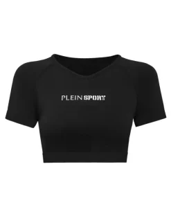 T-shirt & Polo^Plein Sport Seamless Cropped T-shirt V-Neck SS Logo