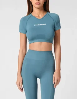 T-shirt & Polo^Plein Sport Seamless Cropped T-shirt V-Neck SS Logo