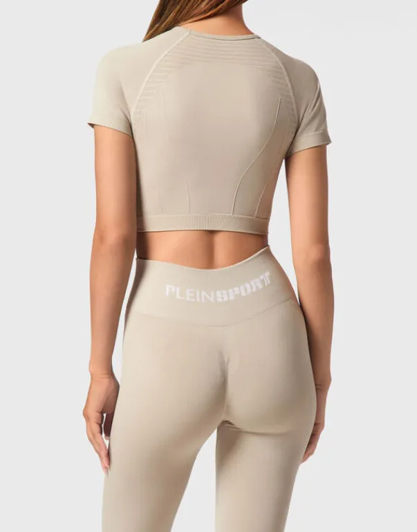 T-shirt & Polo^Plein Sport Seamless Cropped T-shirt V-Neck SS Logo