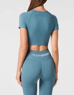 T-shirt & Polo^Plein Sport Seamless Cropped T-shirt V-Neck SS Logo