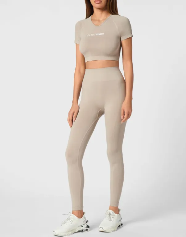 T-shirt & Polo^Plein Sport Seamless Cropped T-shirt V-Neck SS Logo