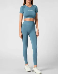T-shirt & Polo^Plein Sport Seamless Cropped T-shirt V-Neck SS Logo