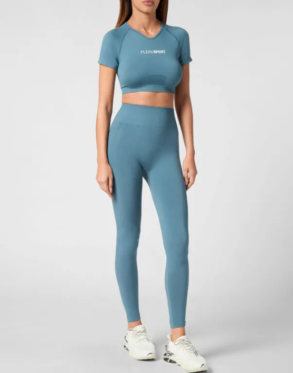 T-shirt & Polo^Plein Sport Seamless Cropped T-shirt V-Neck SS Logo