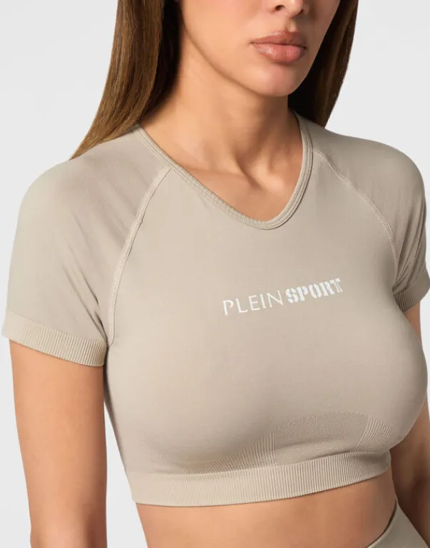 T-shirt & Polo^Plein Sport Seamless Cropped T-shirt V-Neck SS Logo