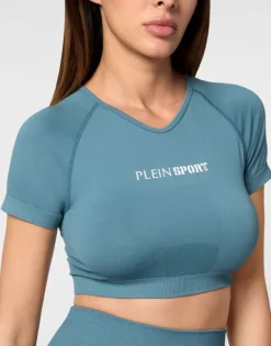 T-shirt & Polo^Plein Sport Seamless Cropped T-shirt V-Neck SS Logo