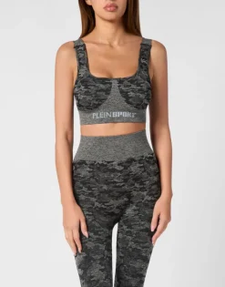 Abbigliamento Sportivo^Plein Sport Seamless Crossed Straps Sport Bra Logo