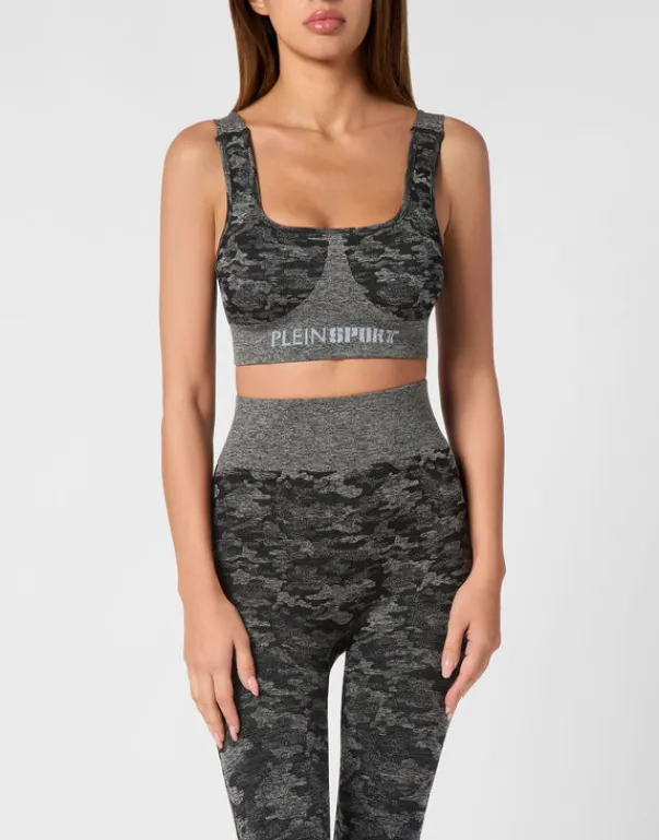 Abbigliamento Sportivo^Plein Sport Seamless Crossed Straps Sport Bra Logo