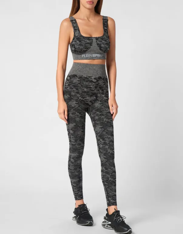Abbigliamento Sportivo^Plein Sport Seamless Crossed Straps Sport Bra Logo