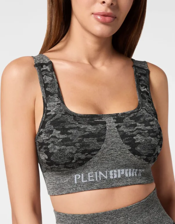 Abbigliamento Sportivo^Plein Sport Seamless Crossed Straps Sport Bra Logo
