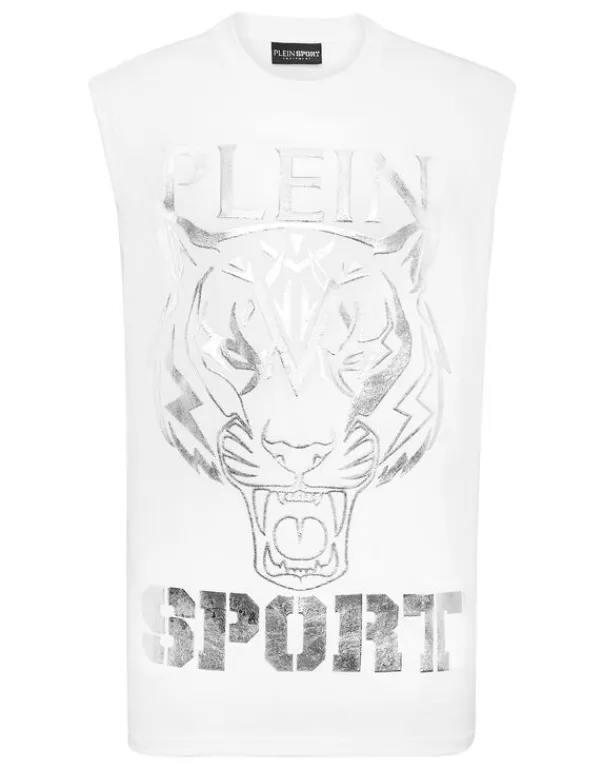 T-shirts^Plein Sport Sleeveless T-shirt Round Neck SS Tiger