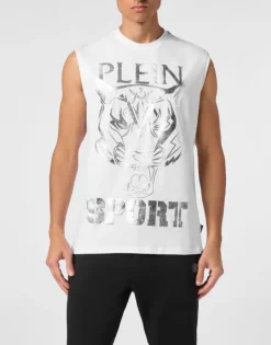 T-shirts^Plein Sport Sleeveless T-shirt Round Neck SS Tiger