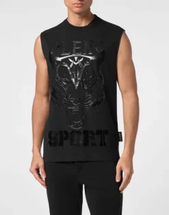 T-shirts^Plein Sport Sleeveless T-shirt Round Neck SS Tiger