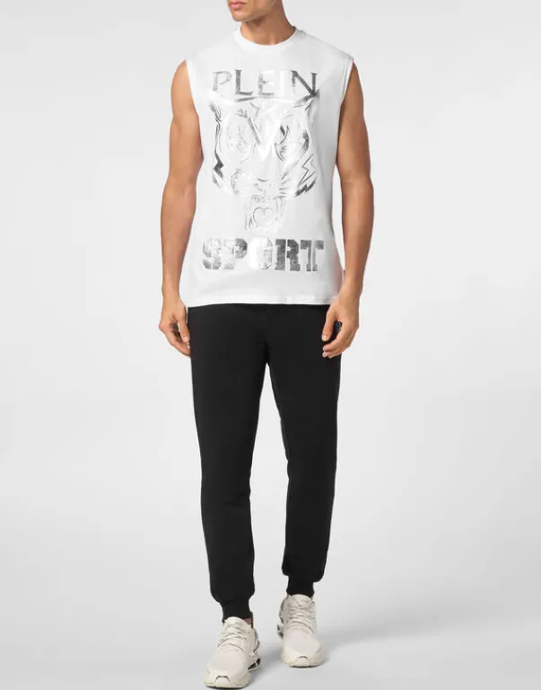 T-shirts^Plein Sport Sleeveless T-shirt Round Neck SS Tiger