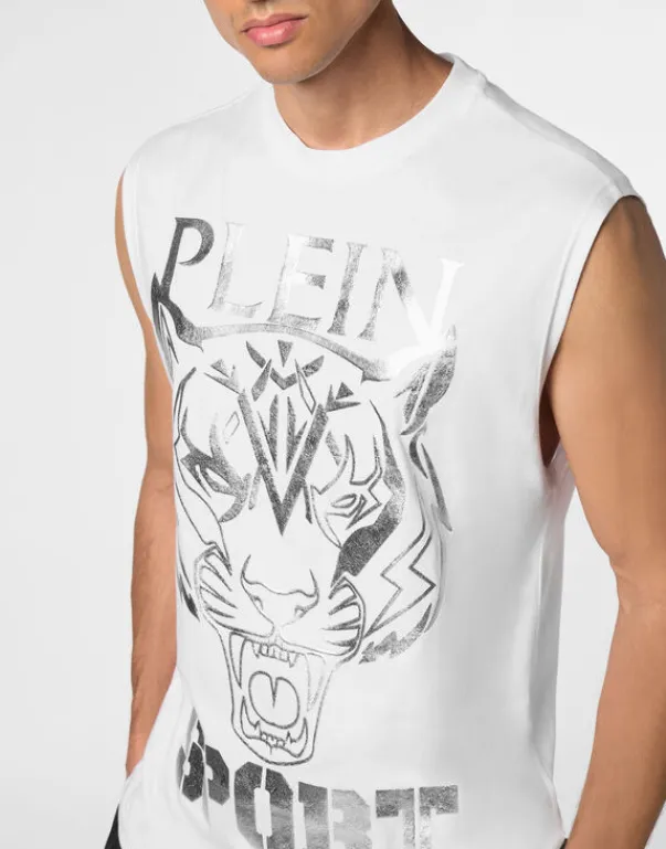 T-shirts^Plein Sport Sleeveless T-shirt Round Neck SS Tiger