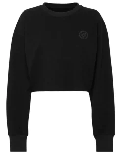 Abbigliamento Sportivo^Plein Sport Sponge Cropped Sweatshirt Round Neck LS