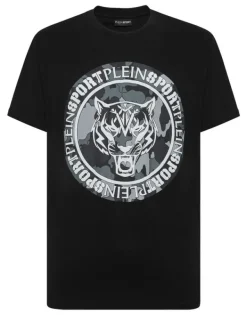 T-shirts^Plein Sport T-shirt Round Neck Carbon Tiger